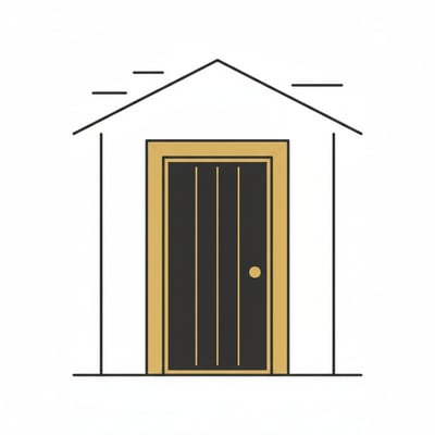 Außentür-Symbol: robuste Stahl-Eingangstür