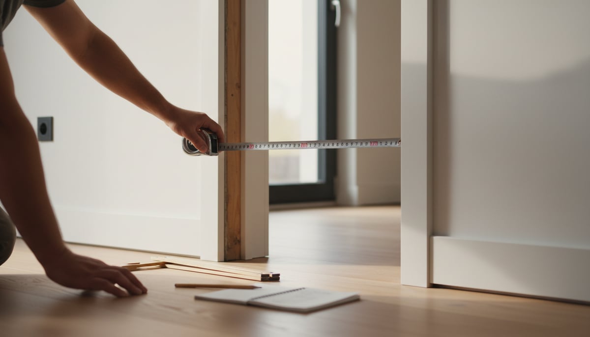Digitales Aufmaß einer Türöffnung mit Laser-Messgerät