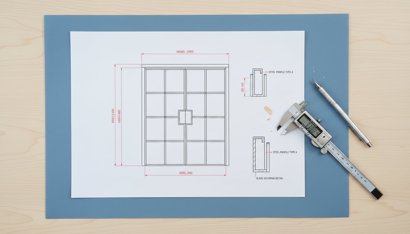 Maßzeichnung einer Lofttür